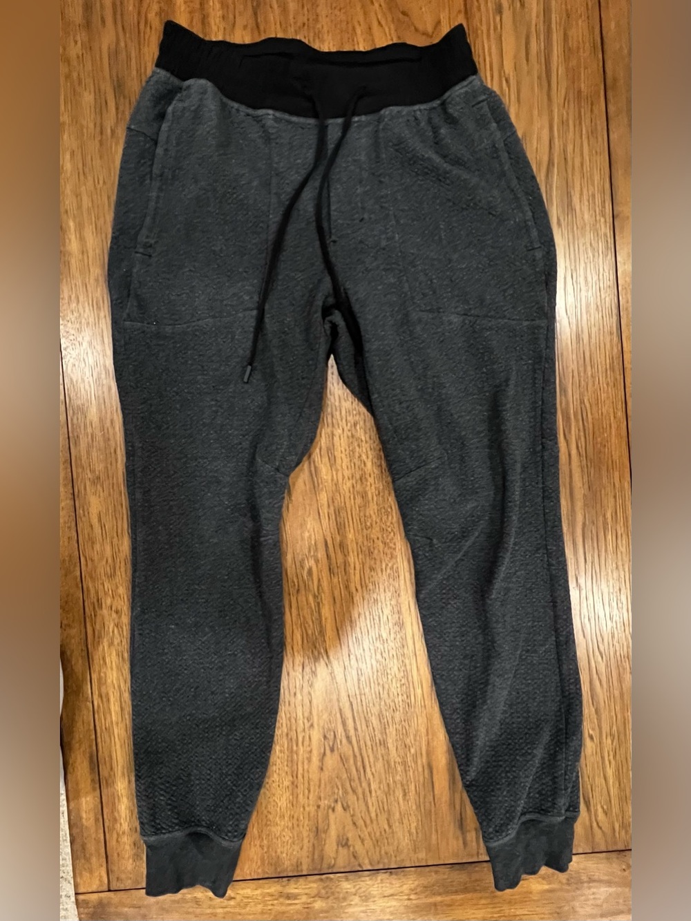 lululemon athletica Men's Dark Gray Joggers with Black Waistband